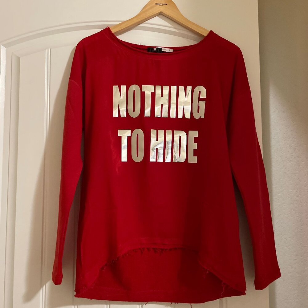 NOTHING TO HIDE  BSB Jeans long sleeve red top for women size S